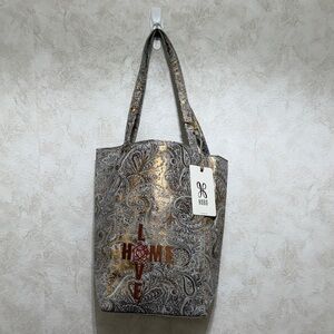 HOBO Silver and Brown Paisley Tote
